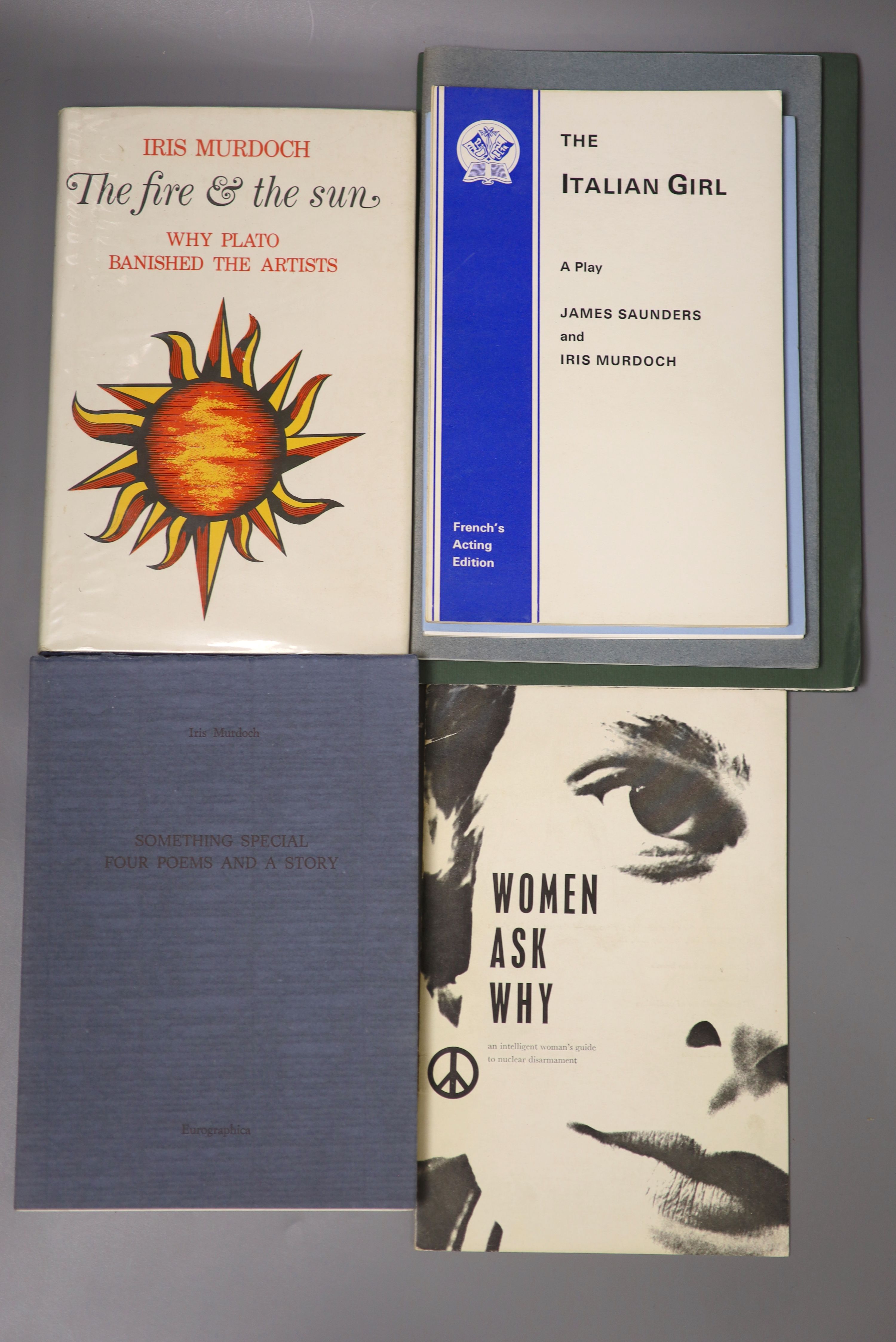 Murdoch, Iris. The One Alone. Limited edition, green wrappers and printed label. Colophon Press, 1995. Limitation of 200 numbered copies, signed by the author; Murdoch, Iris. Something Special: four poems and a story, pr